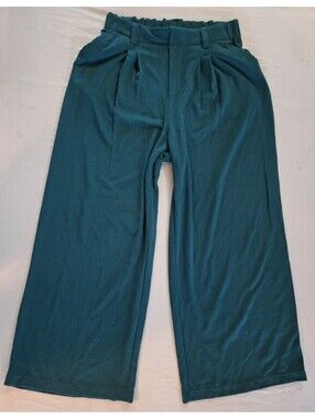 Halara Flex High Waisted Pocket Wide Leg Pull On Work Pants Womens Size M Petite